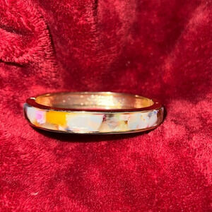 Vintage  style fashion Monet hinge multi color bangle bracelet